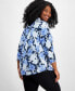 Plus Size Linear Garden V-Neck Top, Created for Macy's