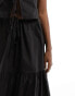 Kaiia tiered maxi skirt co-ord in black