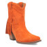 Dingo Fandango Fringe Snip Toe Cowboy Booties Womens Orange Casual Boots DI187-8