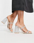 Simmi London Peruvian embellished strappy mules in silver