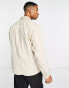 Jack & Jones Originals zip up twill overshirt in beige