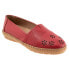 Trotters Ruby Perf T2320-600 Womens Red Leather Slip On Loafer Flats Shoes 10.5