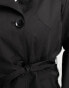 ONLY Curve belted short trench coat in black