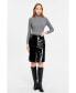 Women's Leather Fashion Skirt, Black