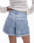 Topshop denim roll hem shorts in bleach