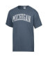 Men's Heather Navy Distressed Michigan Wolverines Vintage-Like Arch 2-Hit T-shirt