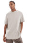 Threadbare relaxed fit t-shirt in taupe textured stripe