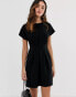 ASOS DESIGN nipped in waist mini dress in black