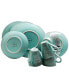 Malibu Waves 16 Piece Dinnerware Set in Turquoise