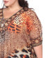 Plus Size Short Caftan with Tie-Up Neckline