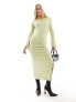 Pretty Lavish space dye knit midaxi dress in pistachio