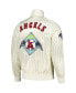 Men's Cream Los Angeles Angels Cooperstown Collection Pinstripe Retro Classic Satin Full-Snap Jacket