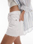 Topshop Petite denim comfort stretch Mom shorts in white