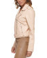 Women's Faux-Leather Belted Hem Moto Jacket