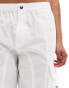 AllSaints Barbara cargo parachute trousers in white