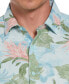 Men's Short Sleeve Button-Front Tropical Floral Print Shirt