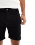 DTT – Elastische Jeans-Shorts in Schwarz mit schmalem Schnitt