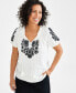 Women's Embroidery Vacay Top, Created for Macy's