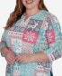 Plus Size Classic Reindeer Patchwork Top