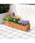 Raised Garden Bed Wood Rectangular Planter Box with 2 Drainage Holes