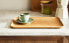 Rectangular non-slip wooden tray