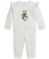 Baby Girl Fleece Polo Bear Sweatshirt & Pant Set