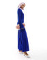 Daska pleated hem maxi dress in cobalt blue