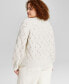 Trendy Plus Size Crewneck Textured Cardigan, Created for Macy's