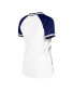 Women's White Los Angeles Dodgers Jersey Double Binding Raglan V-Neck T-Shirt