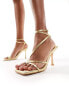 Public Desire Flossy heeled sandals in gold