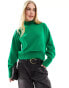 & Other Stories mock neck jumper in green