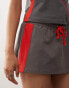 COLLUSION micro mini skirt with contrast red panel co-ord in grey