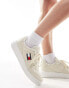 Tommy Jeans retro basket textile trainers in beige