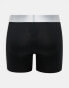 Calvin Klein Steel 3 pack boxer brief with coloured logo waistband in black