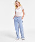 Juniors' Curvy Wide-Leg Carpenter Jeans