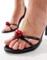 Public Desire Cherish strappy heeled sandals with cherry in black