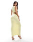 ASOS DESIGN slinky cut out maxi dress in lemon