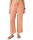 Juniors' Brenda Cotton Gauze Wide-Leg Pants