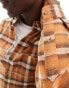 ASOS DESIGN 90s oversized check shirt in tan