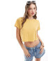 Superdry Slouchy cropped t-shirt in sauterne yellow