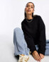 ASOS DESIGN oversized sweat with raglan detail in black