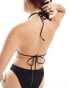 Weekday Leash triangle tie bikini top in black