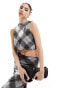 ASOS DESIGN co-ord mesh tank in check print