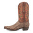 Dingo Outlaw Embroidered Ostrich Print Snip Toe Cowboy Mens Brown Casual Boots