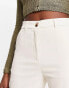 Pieces high waisted cargo trousers in cream