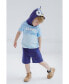 Boys Hooded Cosplay T-Shirt and French Terry Shorts Outfit Set to