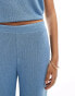 Vero Moda lightweight knitted wide leg trousers co-ord in blue