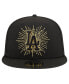 Men's Black Los Angeles Dodgers Metallic Logo 9FIFTY Snapback Hat