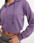 Night Addict cropped zip thru hoodie in dusty purple