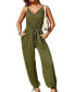 Women's Forest Green Drawstring Jumpsuit